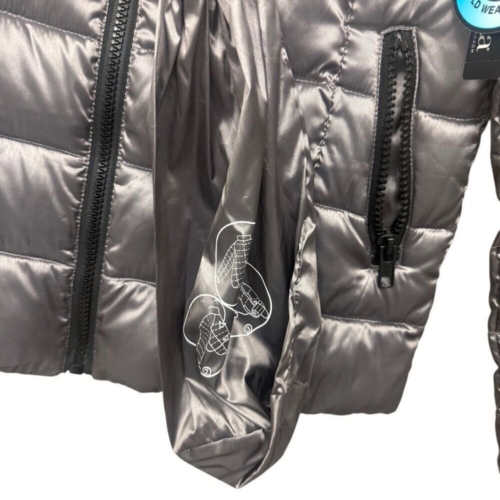 Ana sackable gray puffer jacket with hoodie size small - Picture 4 of 5